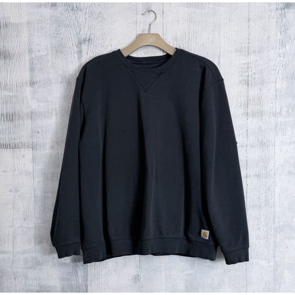 Carhartt Original Fit Sweatshirt Mens 2XL Navy Blue Fleece Pullover Crewneck Top